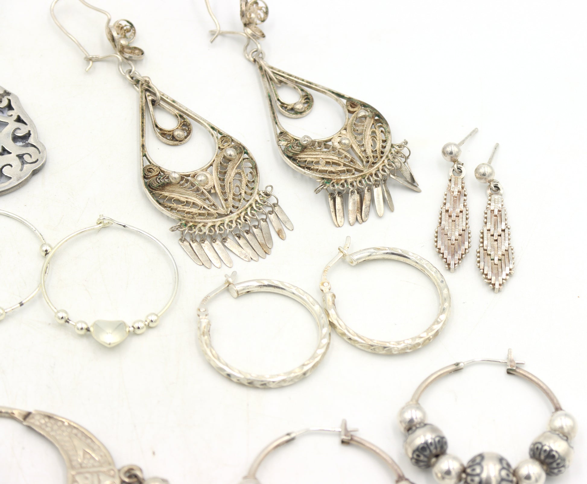 Group lot of Vintage 925 sterling silver earrings