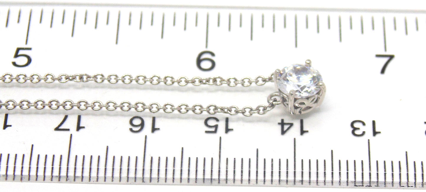 925 Sterling Silver Cubic Zirconia Necklace