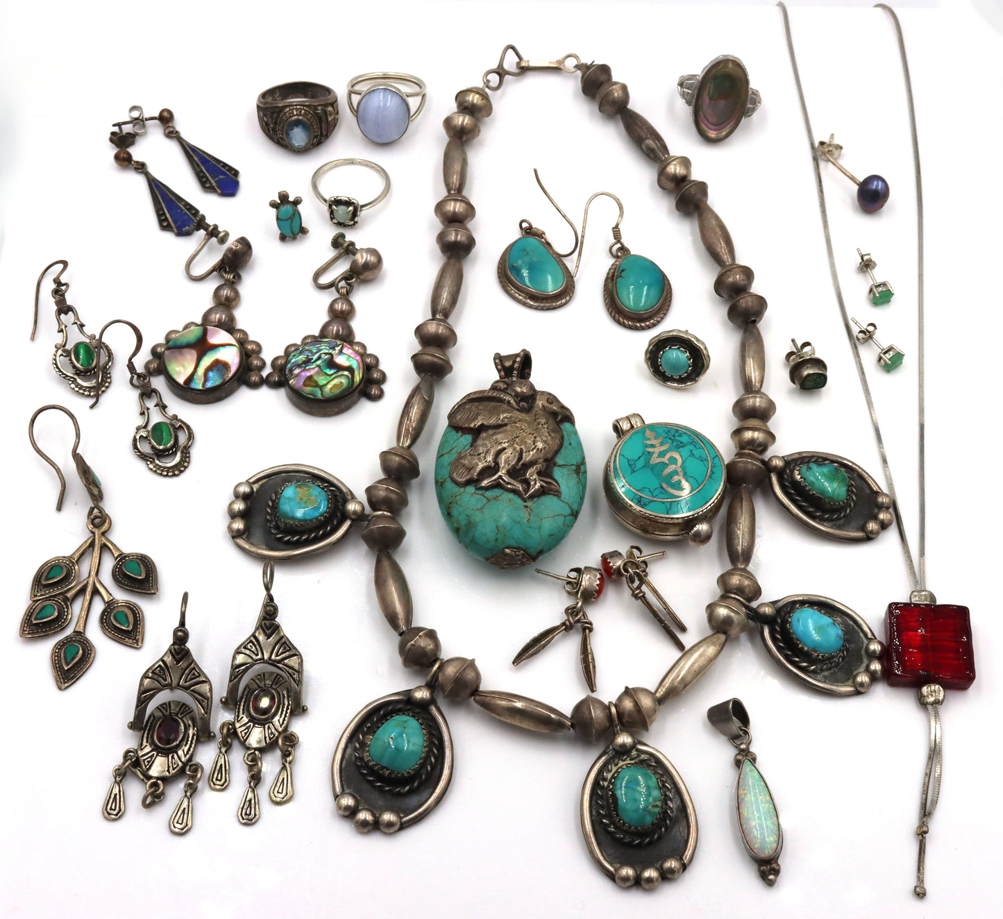 Vintage 925 sterling silver group lot of mixed jewelry