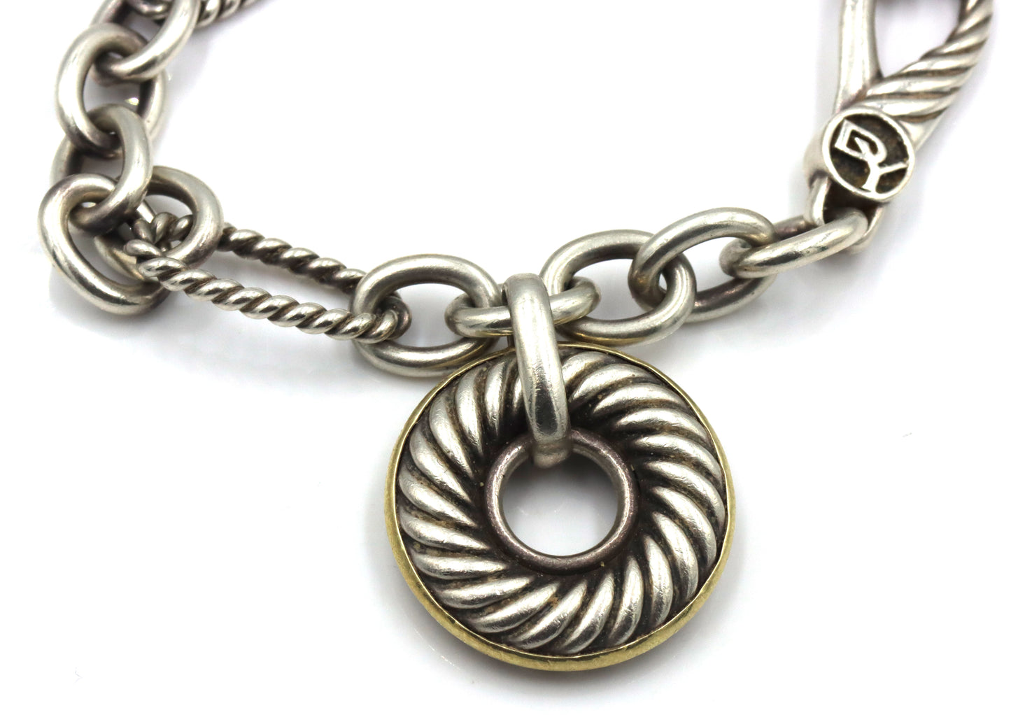 David Yurman carved cable disc bracelet