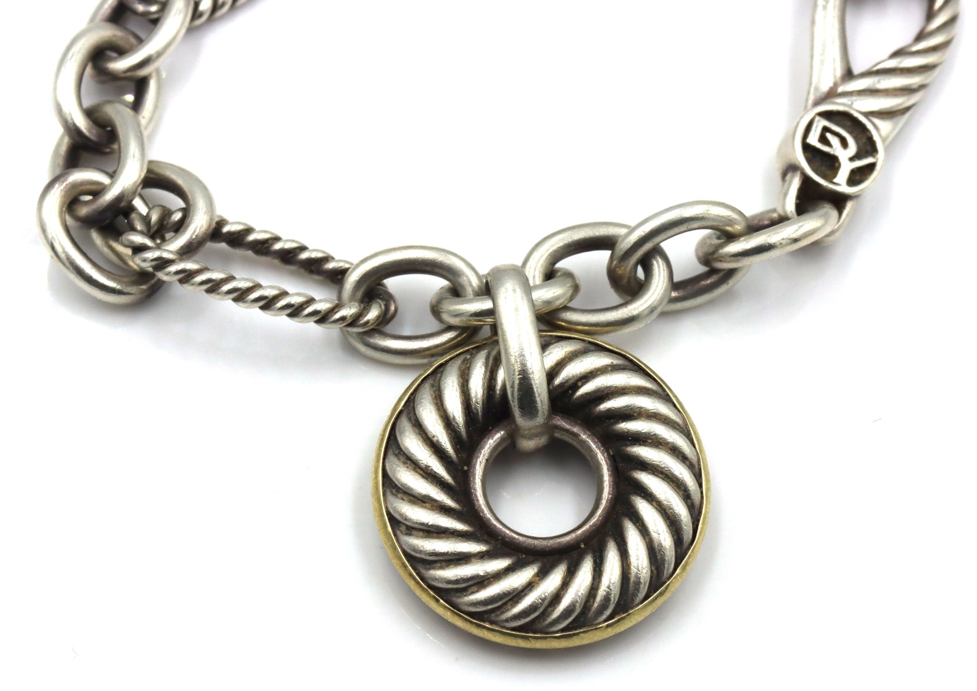 David Yurman carved cable disc bracelet
