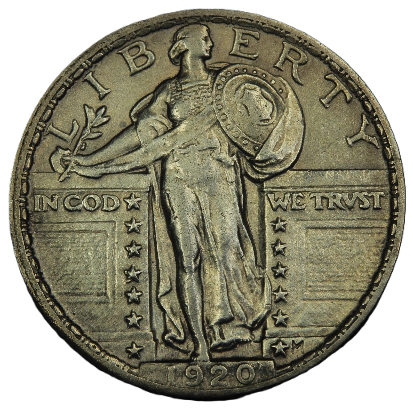 1920 Standing Liberty Quarter Dollar Early Type U.S. Silver Quarter Better Detail