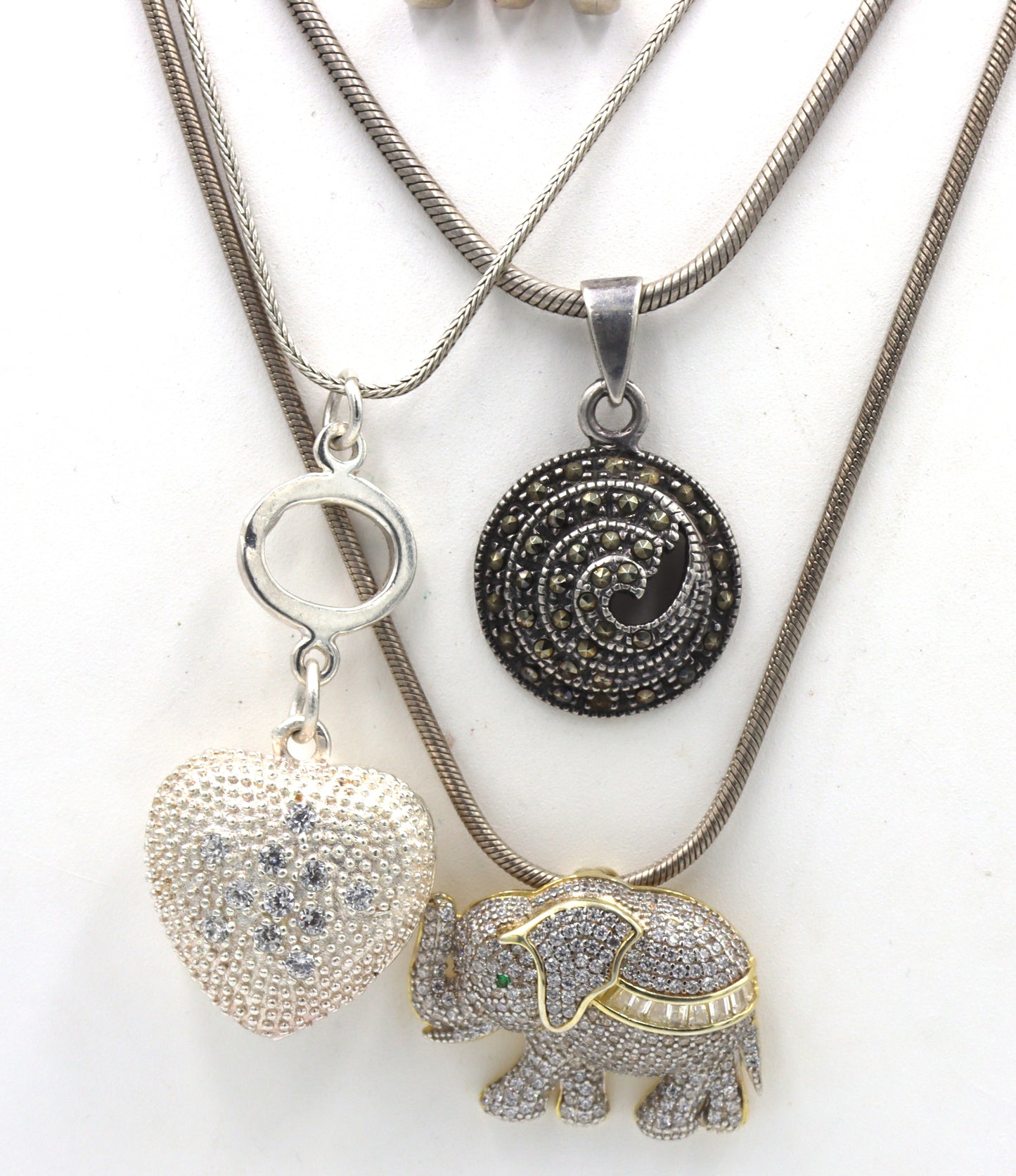 Group lot of 4 vintage 925 sterling silver necklaces