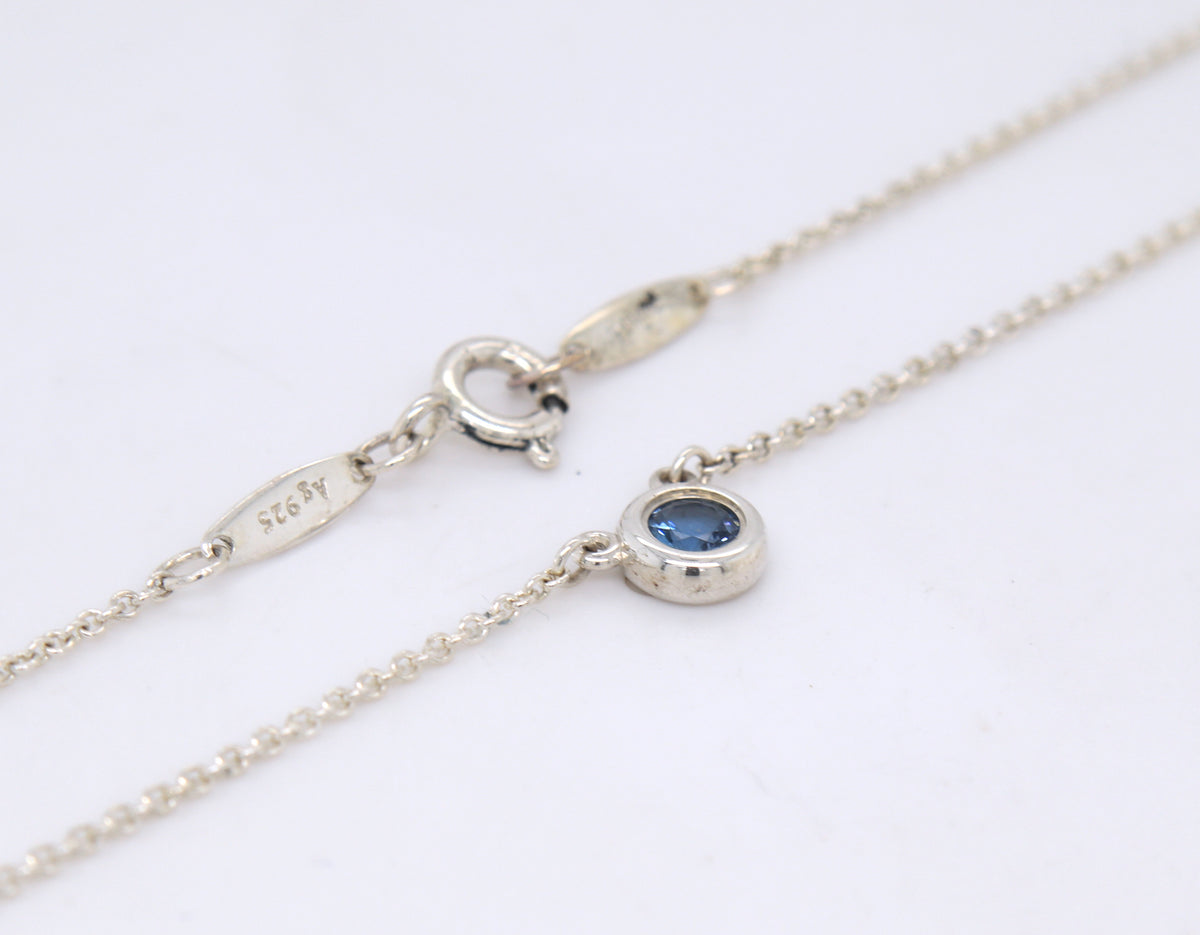 Tiffany & Co Elsa Peretti Aquamarine pendant on chain necklace