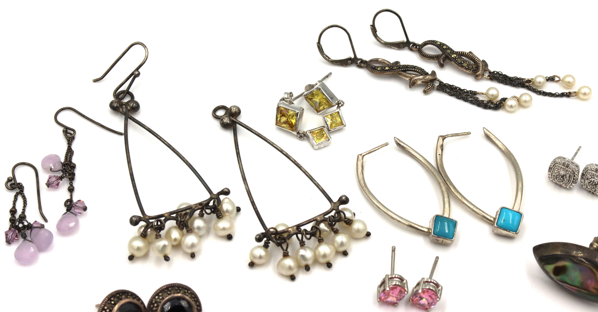 Group lot of Vintage 925 sterling silver earrings