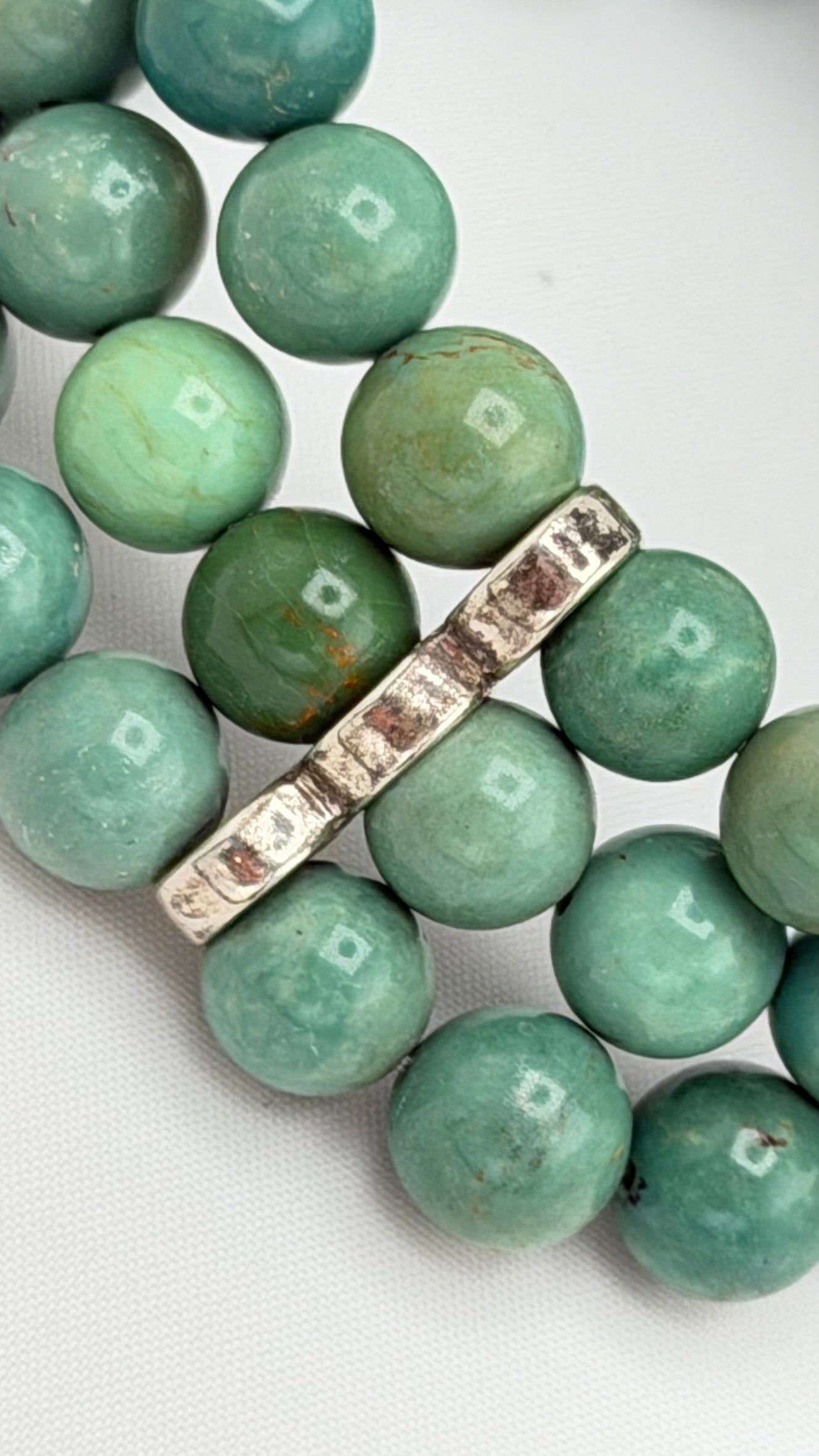 925 Sterling Silver  Turquoise Three Strand Bracelet