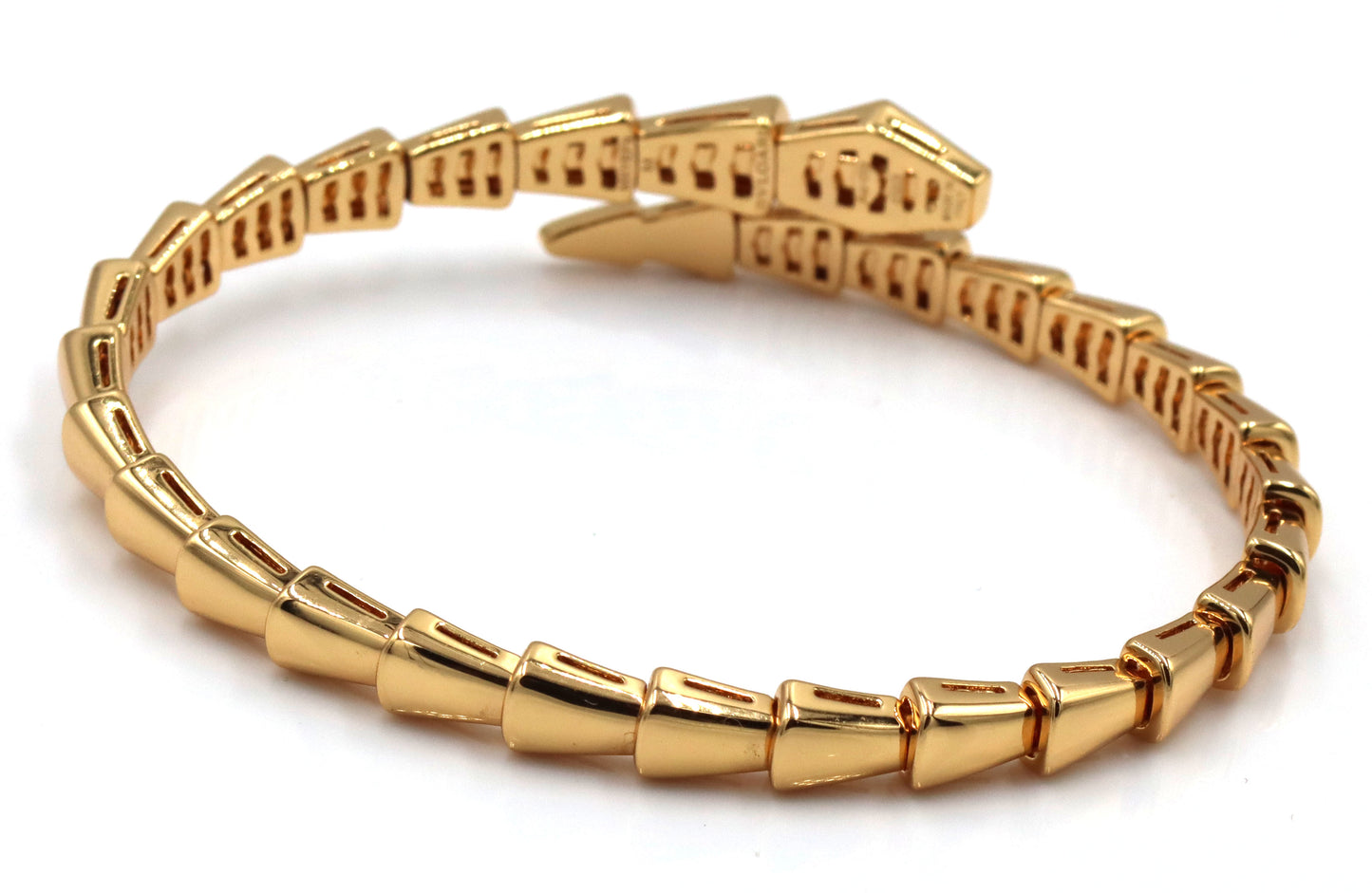 Gold stainless steel snake cuff bangle