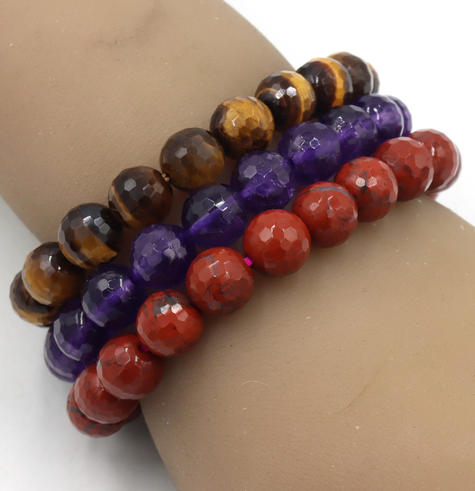 Group lot of 3 gemstone bangles