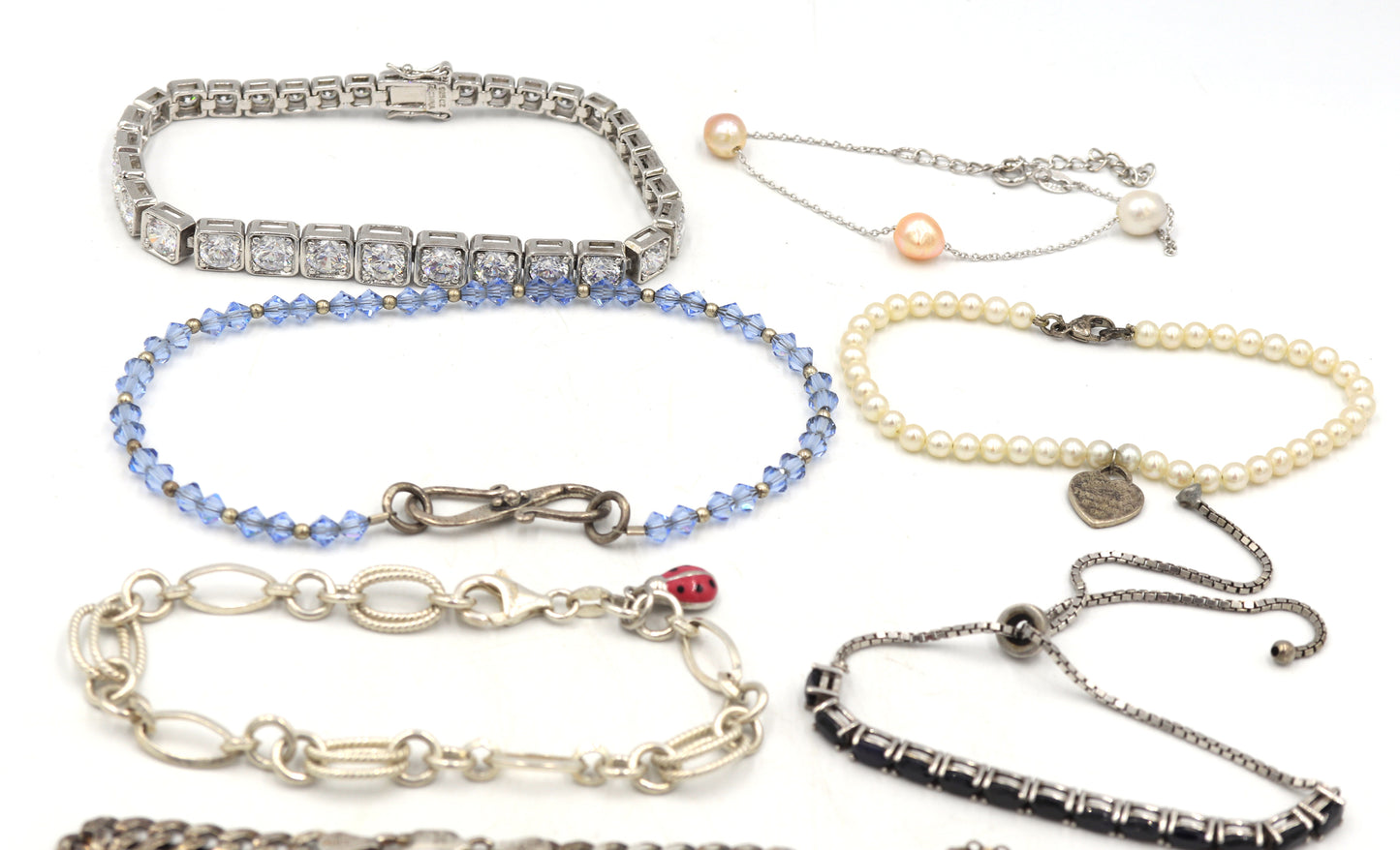 Group lot of Vintage 925 sterling silver bracelets