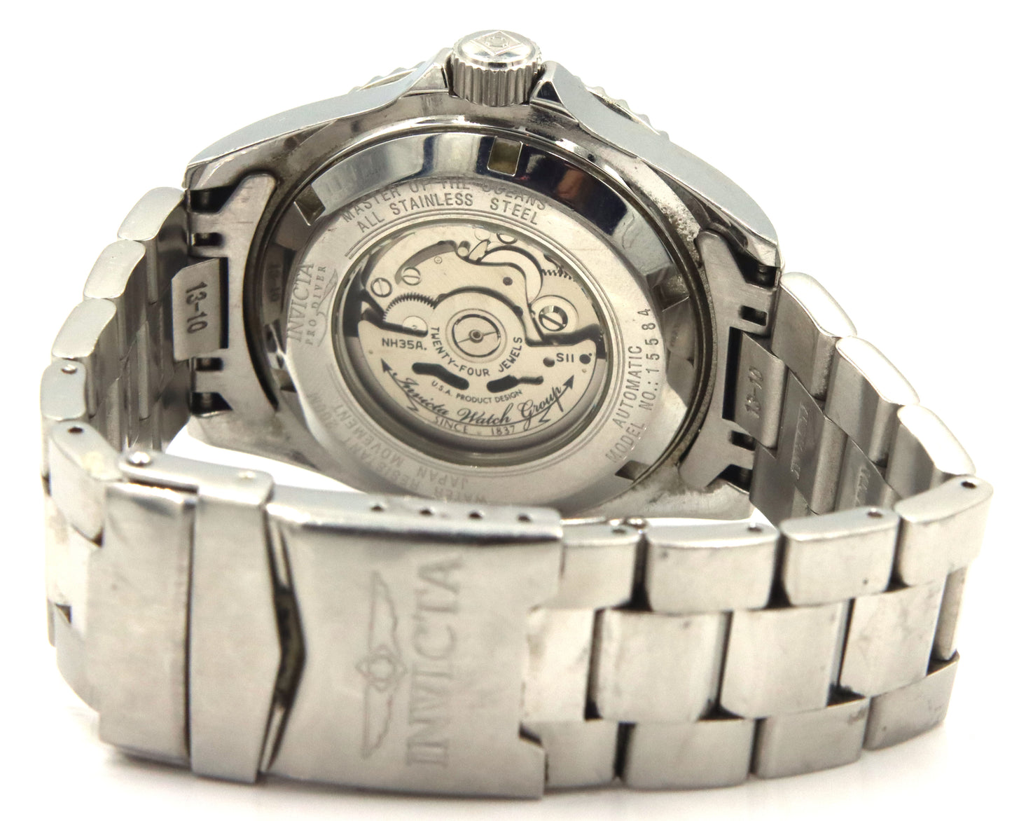 Invicta automatic blue bezel watch