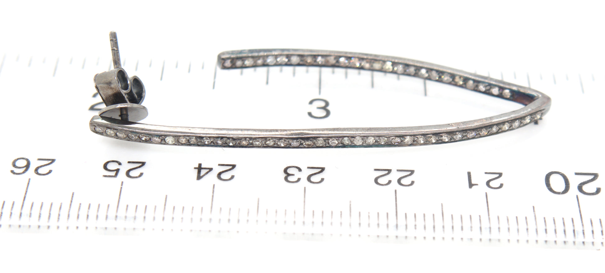 925 Sterling silver diamond chevron earrings