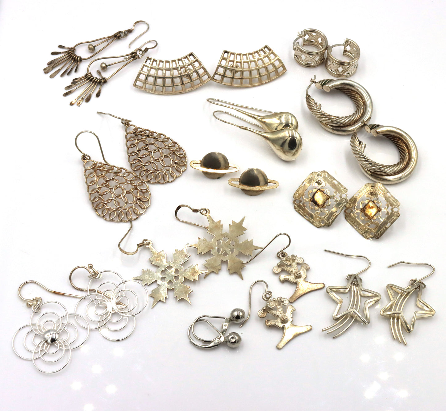 Group lot of Vintage 925 sterling silver earrings