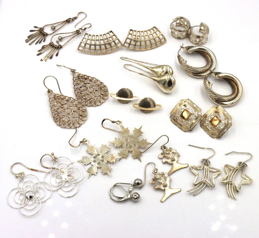 Group lot of Vintage 925 sterling silver earrings