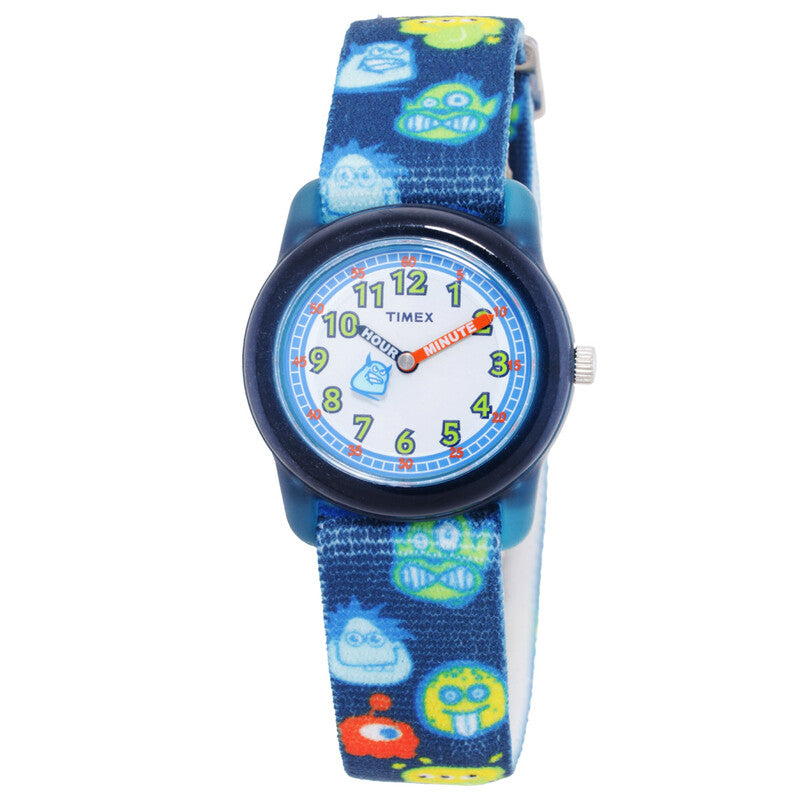 Timex Monster Time Men's Quartz White Dial Multi-Color Nylon Strap Watch