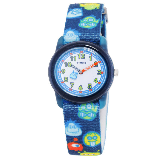 Timex Monster Time Men's Quartz White Dial Multi-Color Nylon Strap Watch