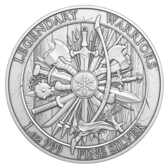 Eric Bloodaxe Design 1 Troy oz .999 Fine Silver Round Bar Viking Norse Warrior Collectible