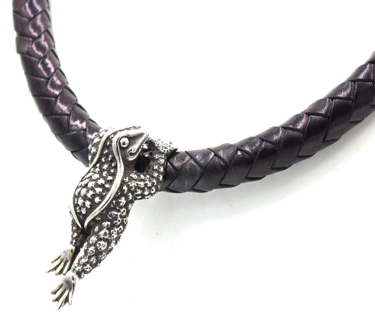 Kieselestein cord frog leather cord necklace