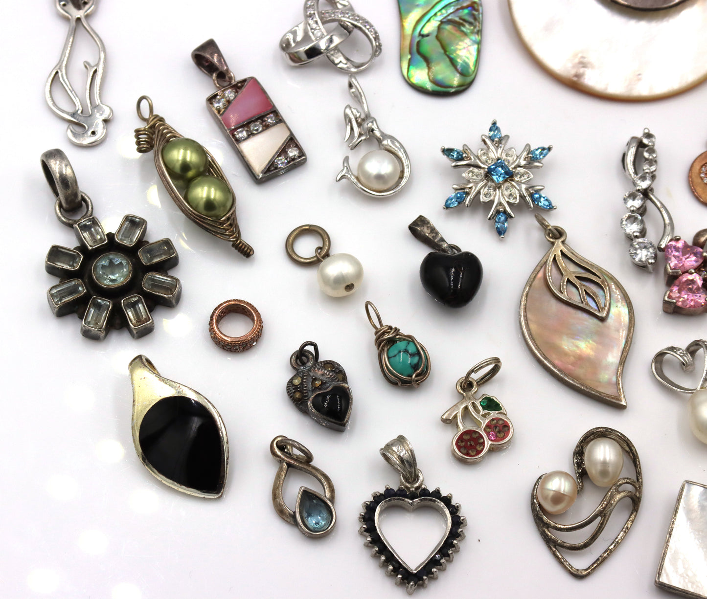Group lot of vintage 925 sterling silver pendants