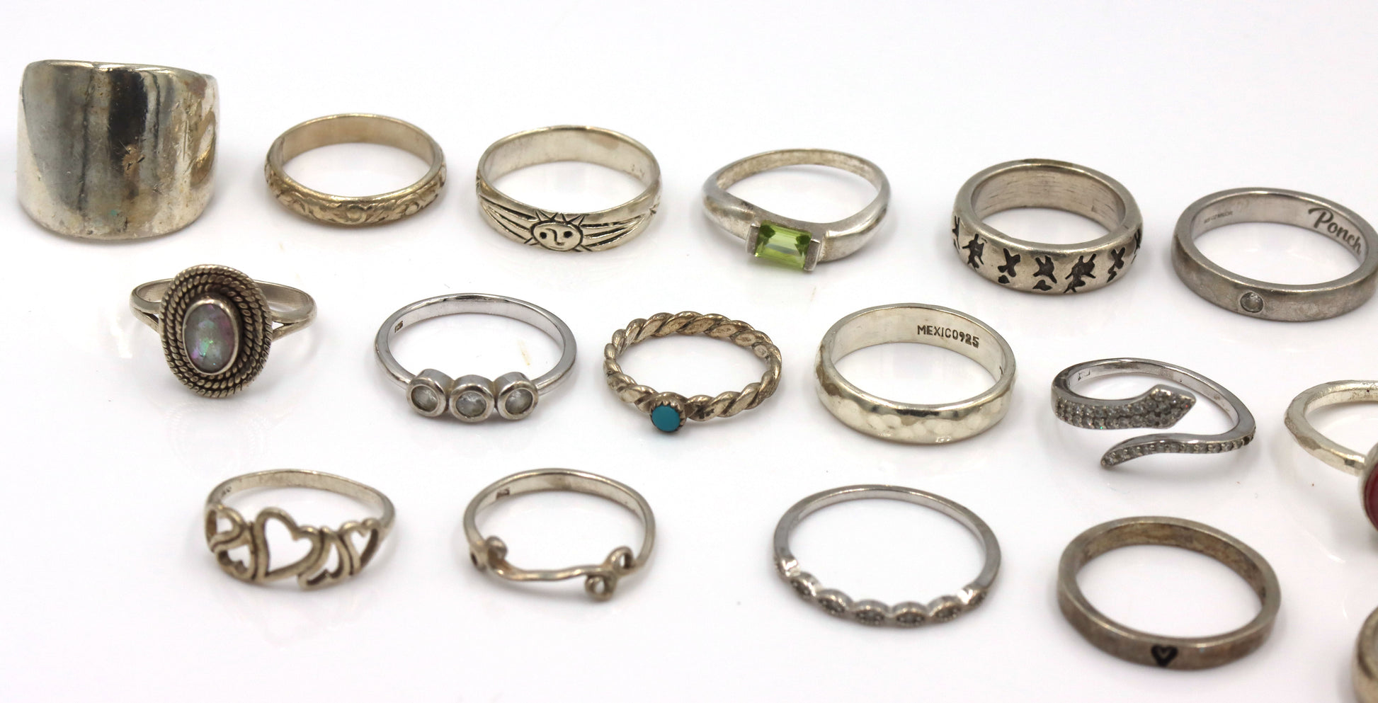Group lot of Vintage 925 sterling silver rings