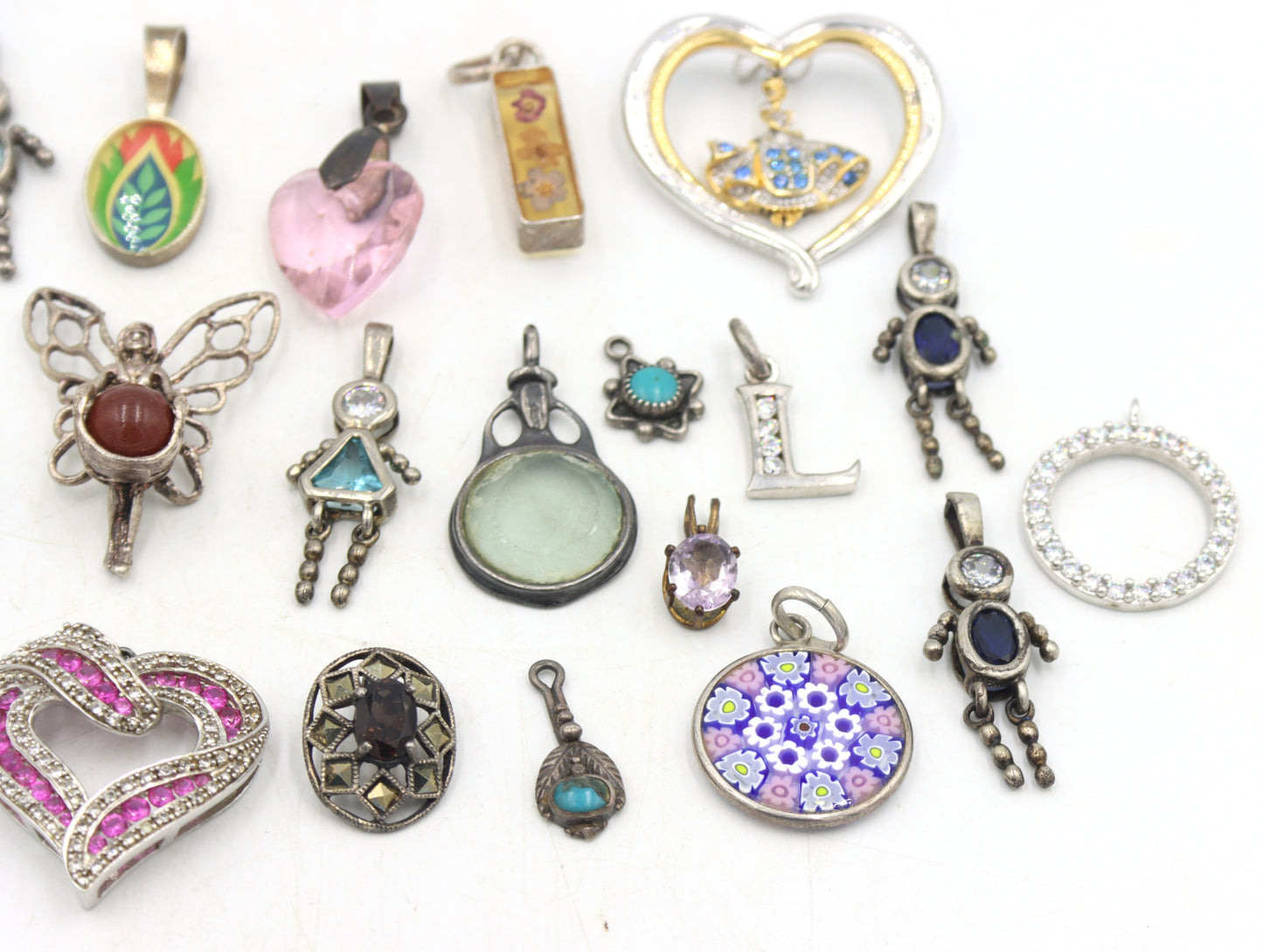 Group lot of Vintage 925 sterling silver charms pendants