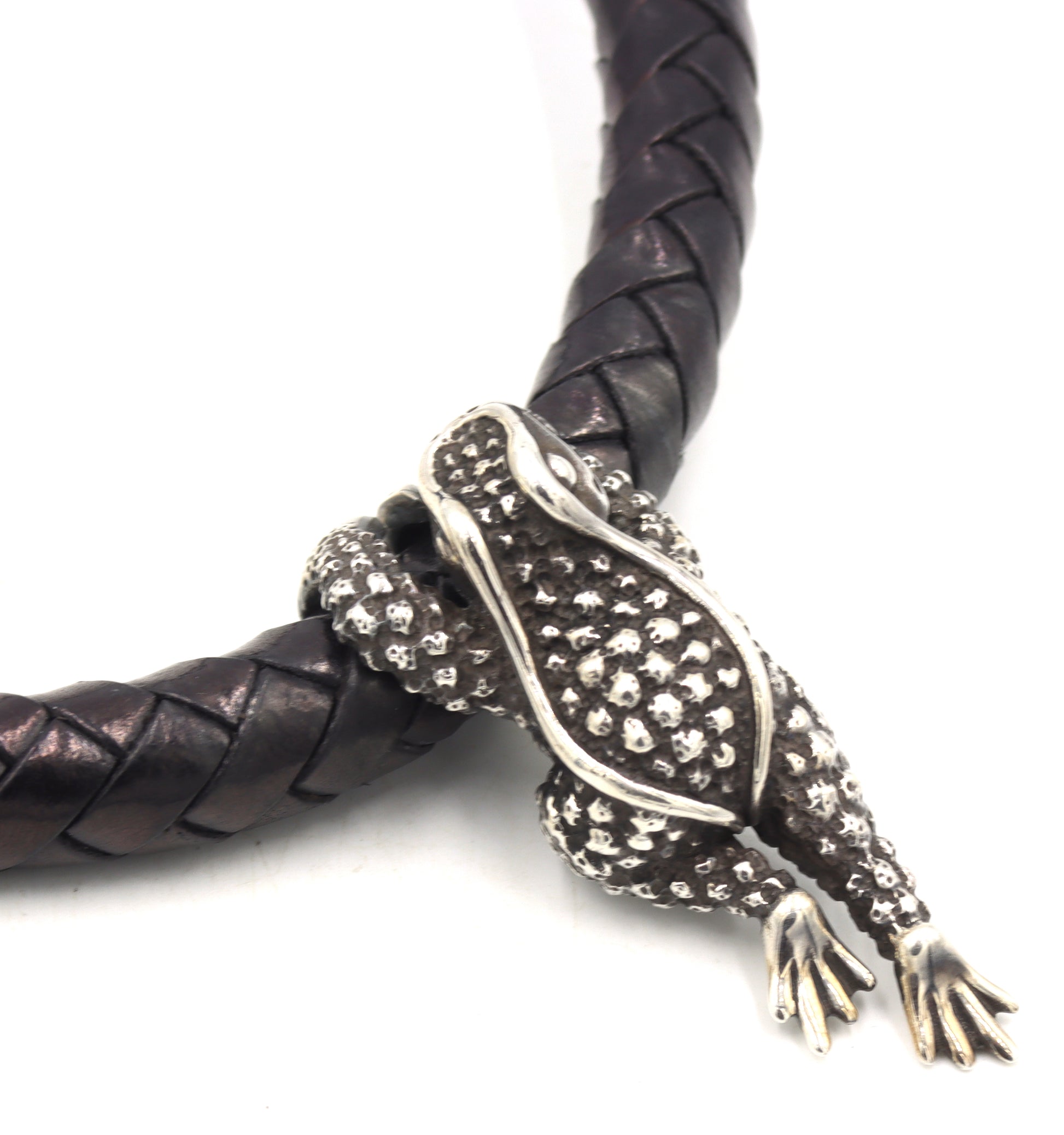 Kieselestein cord frog leather cord necklace