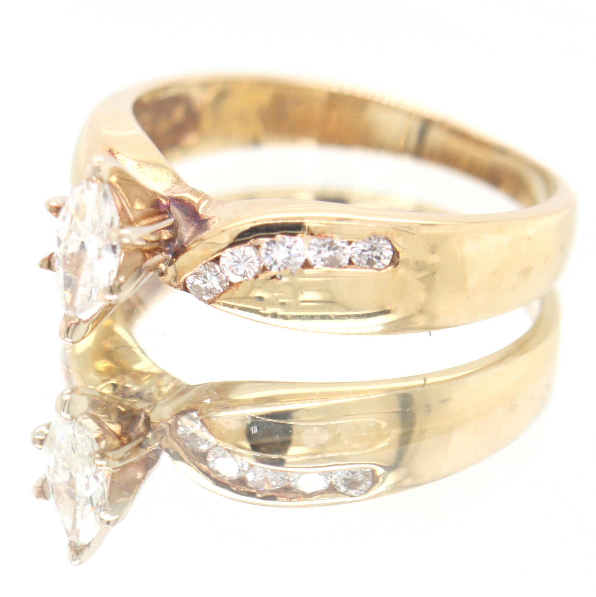 14kt Yellow Gold approximate 0.25ct Marquise Diamond Engagement Ring