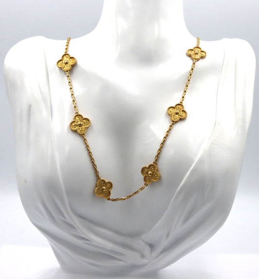 18kt Yellow gold 10 motif necklace