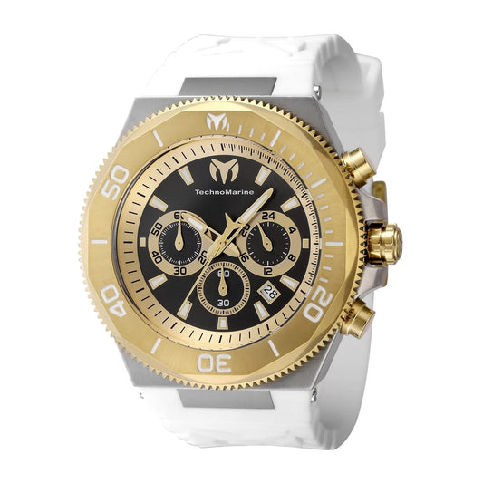 Technomarine Men's Manta Quartz Chronograph Gold, Black Dial Watch