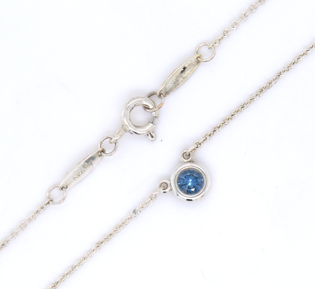 Tiffany & Co Elsa Peretti Aquamarine pendant on chain necklace