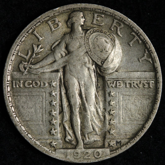 1920 Standing Liberty Quarter Dollar Type II Silver Quarter Better Date