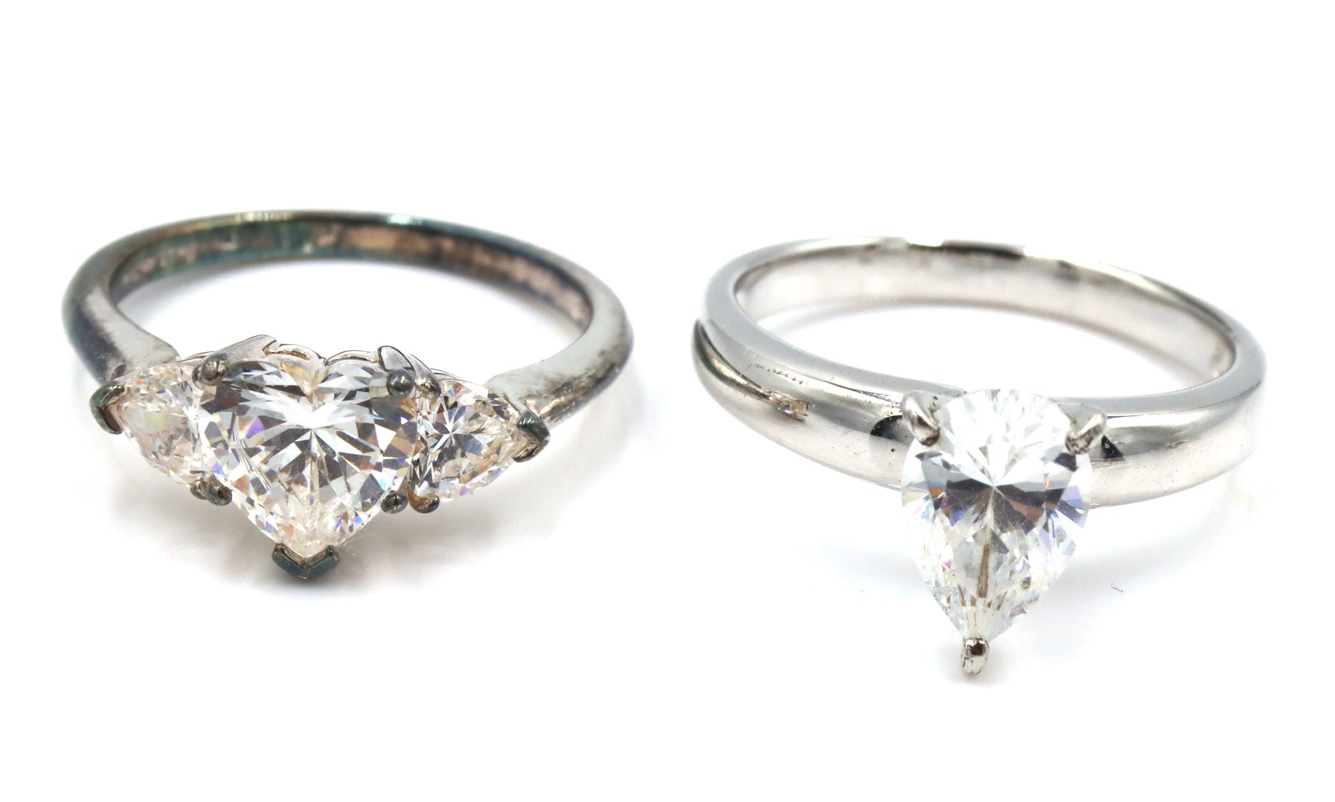 Group lot of 5 925 sterling silver cubic zirconia rings
