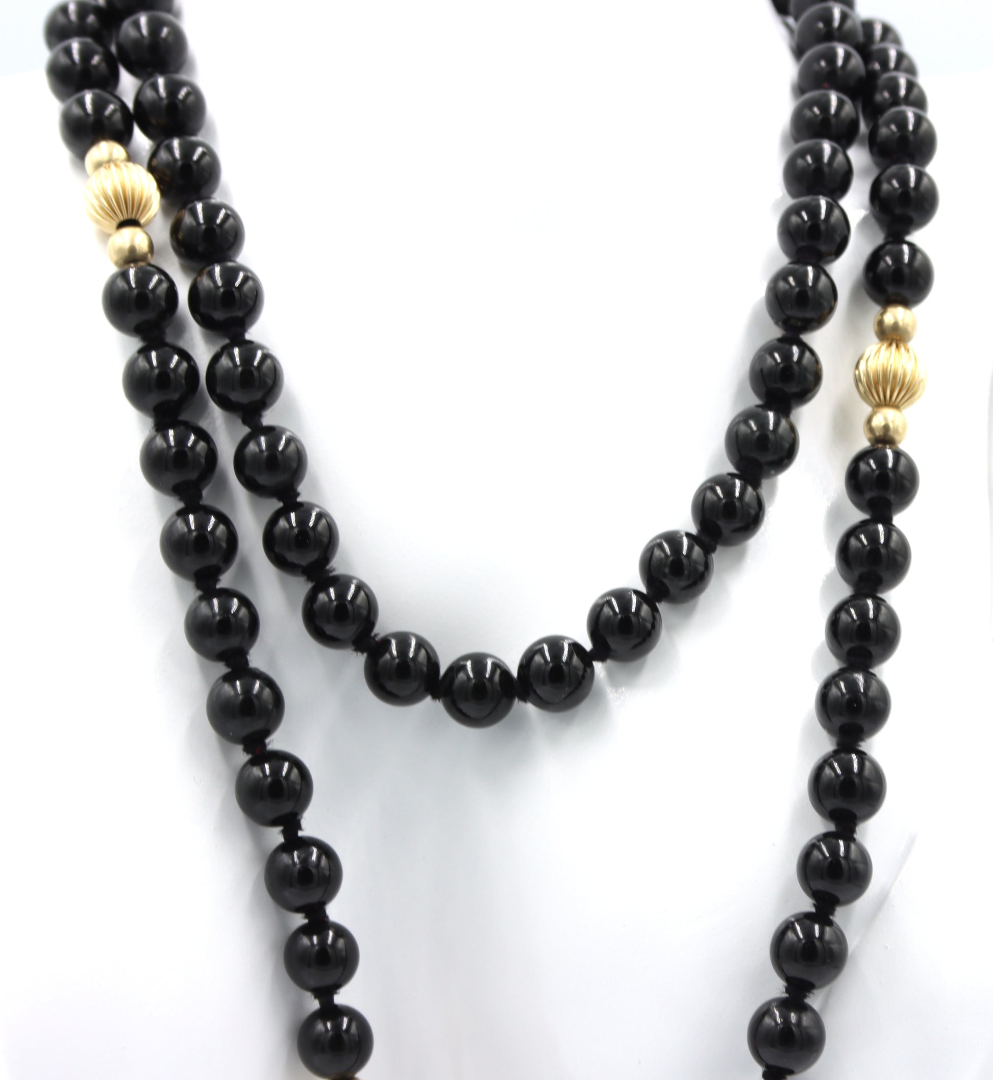 Black onyx beaded necklace