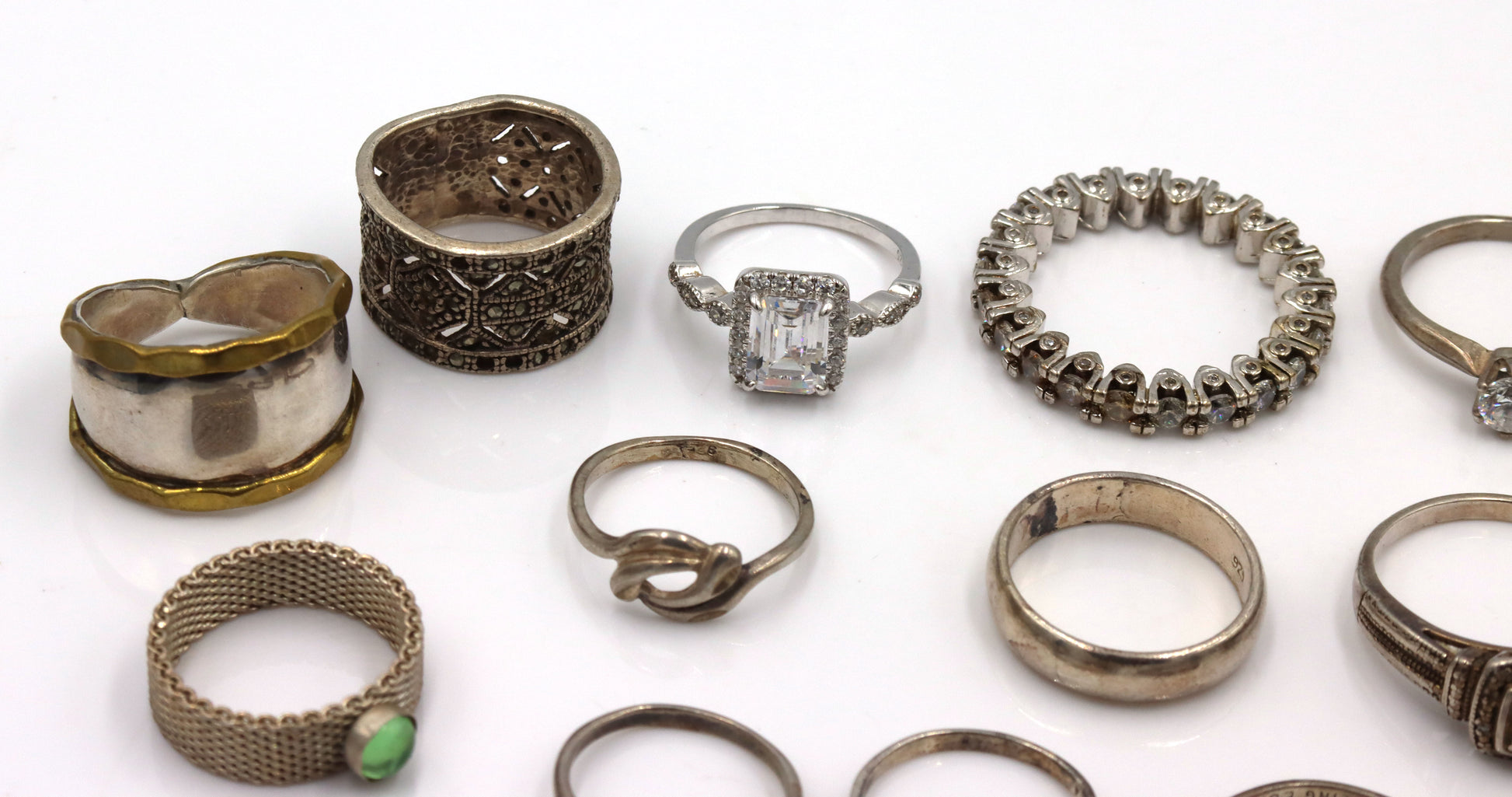 Group lot of vintage 925 sterling silver rings