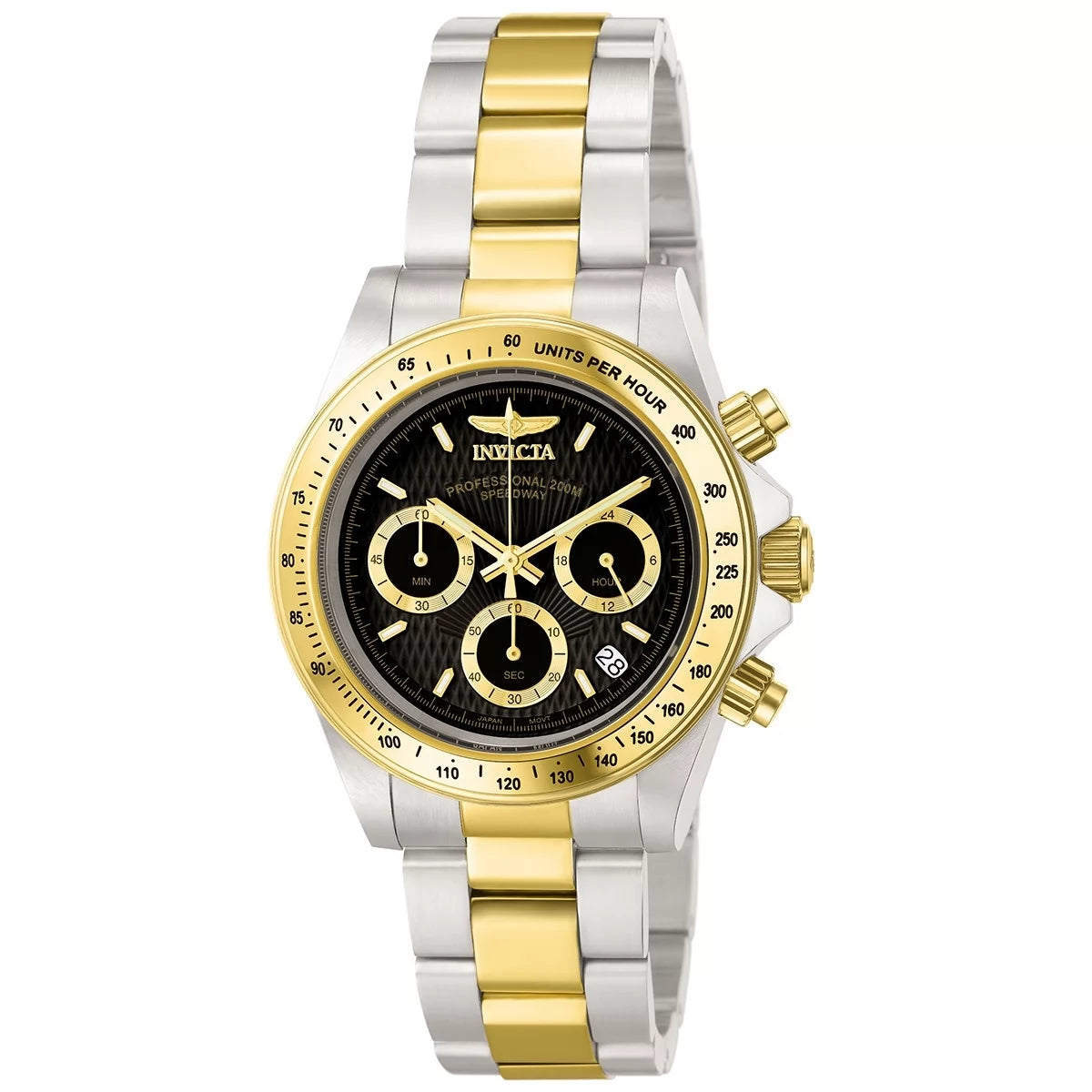 Invicta Men's Speedway Quartz 3 Hand Black Dial Watch