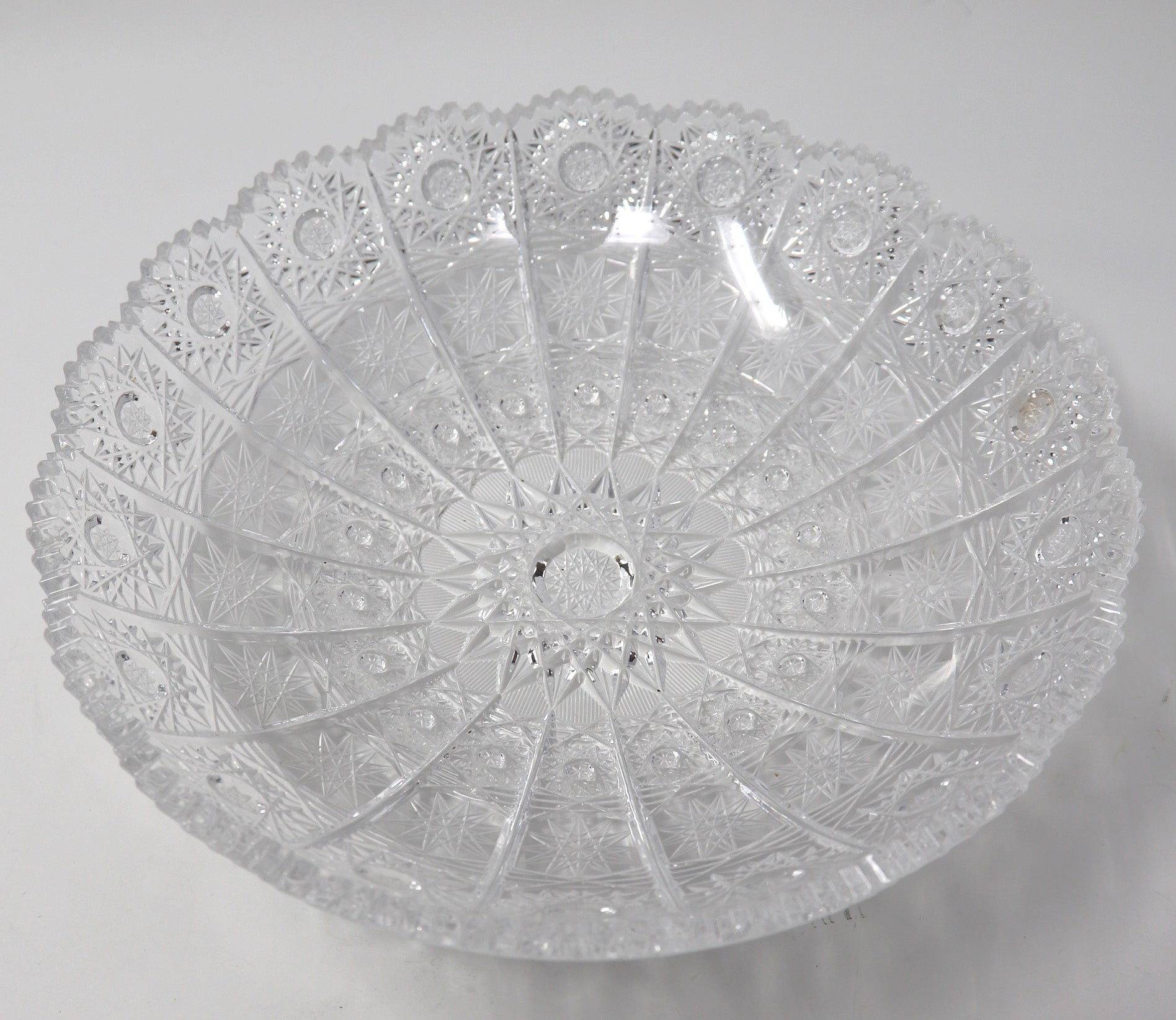 Hand Cut Round Crystal Candy Dish