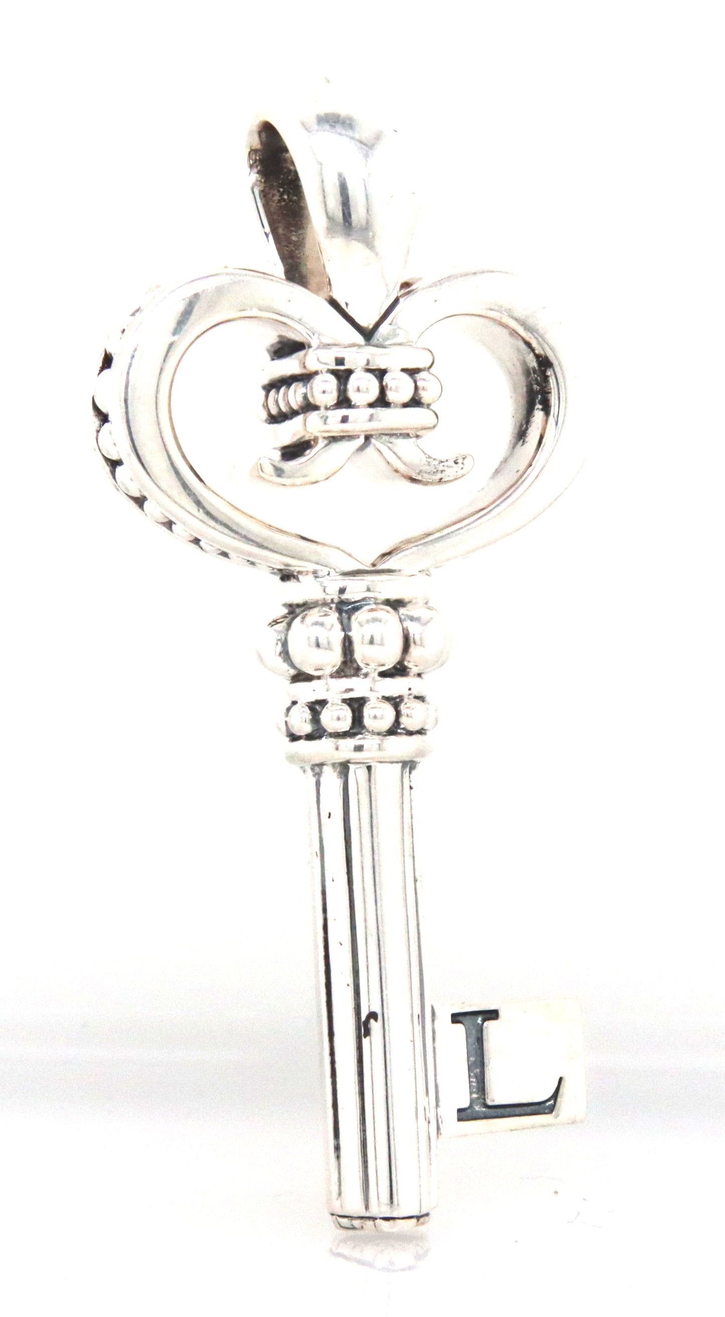 Lagos Caviar key pendant in 925 sterling silver