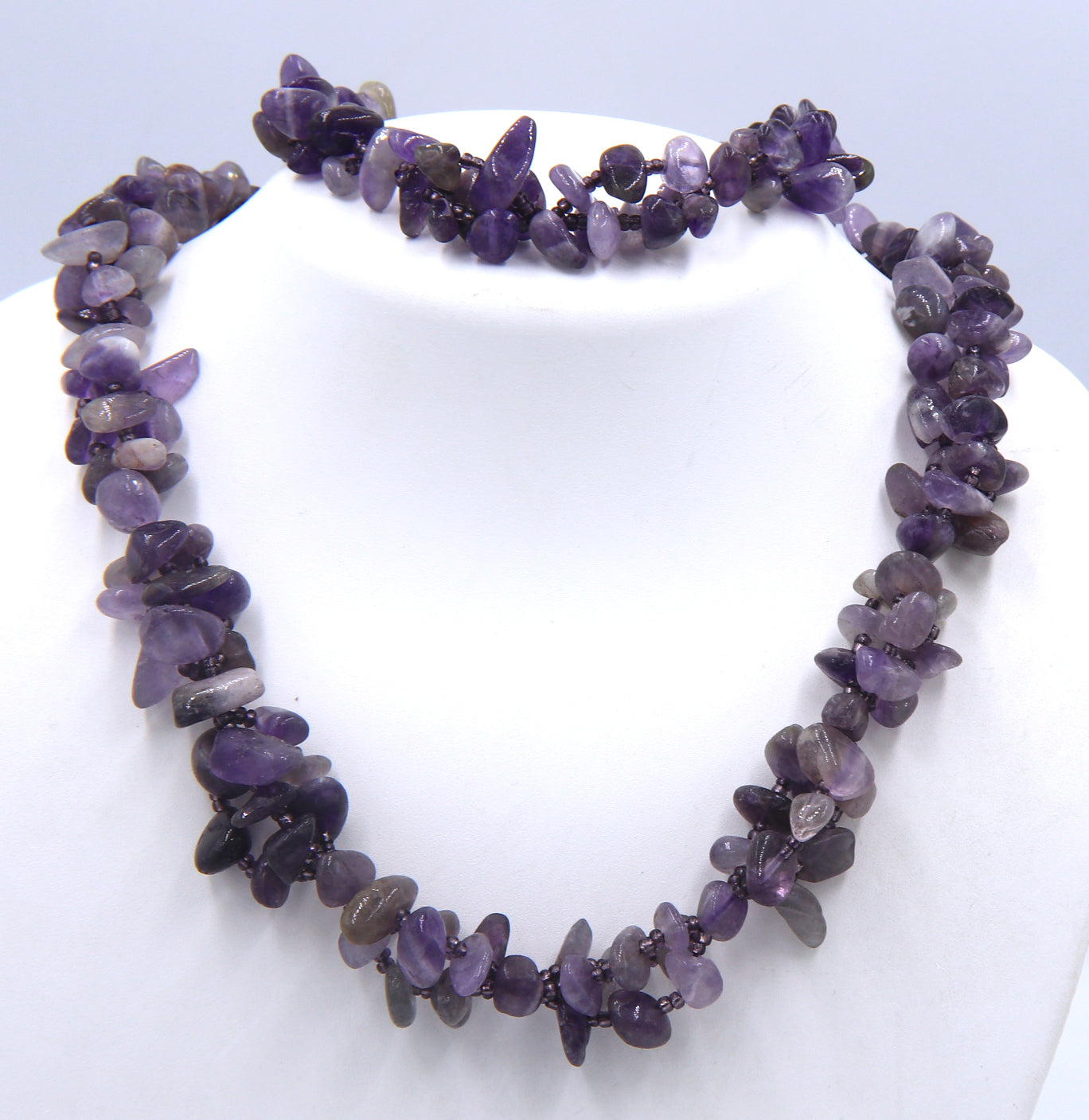 Amethyst necklace with matching bracelet