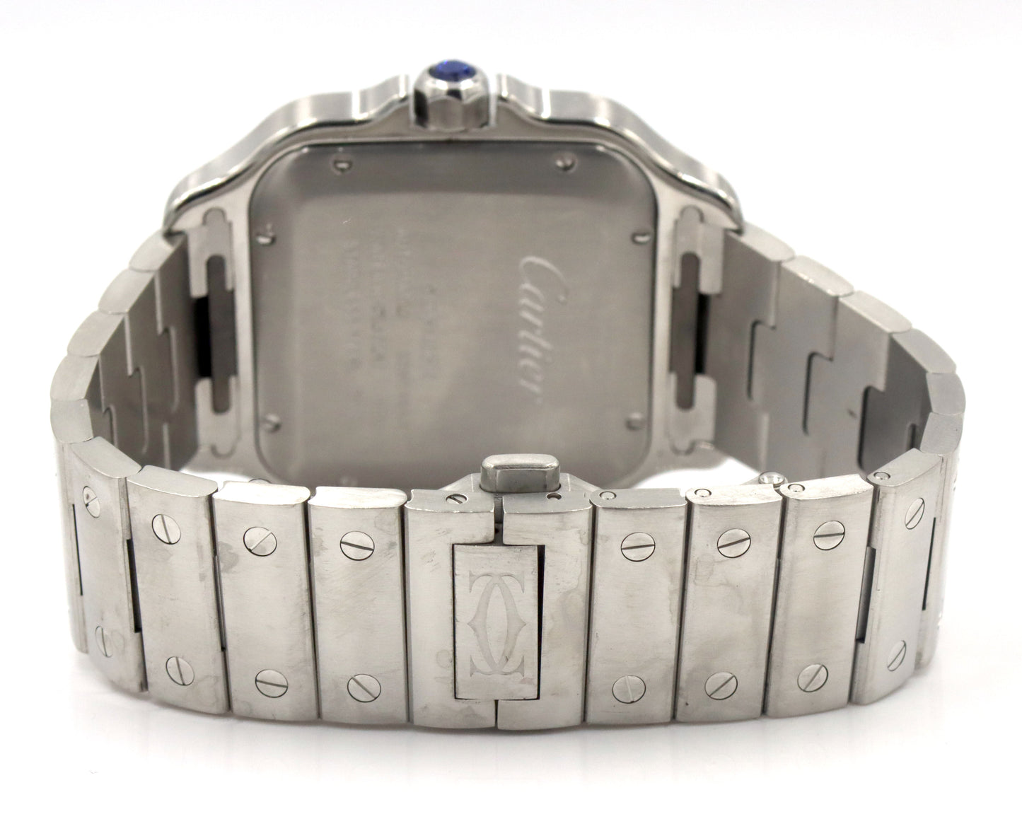 Cartier Santos date stainless steel watch