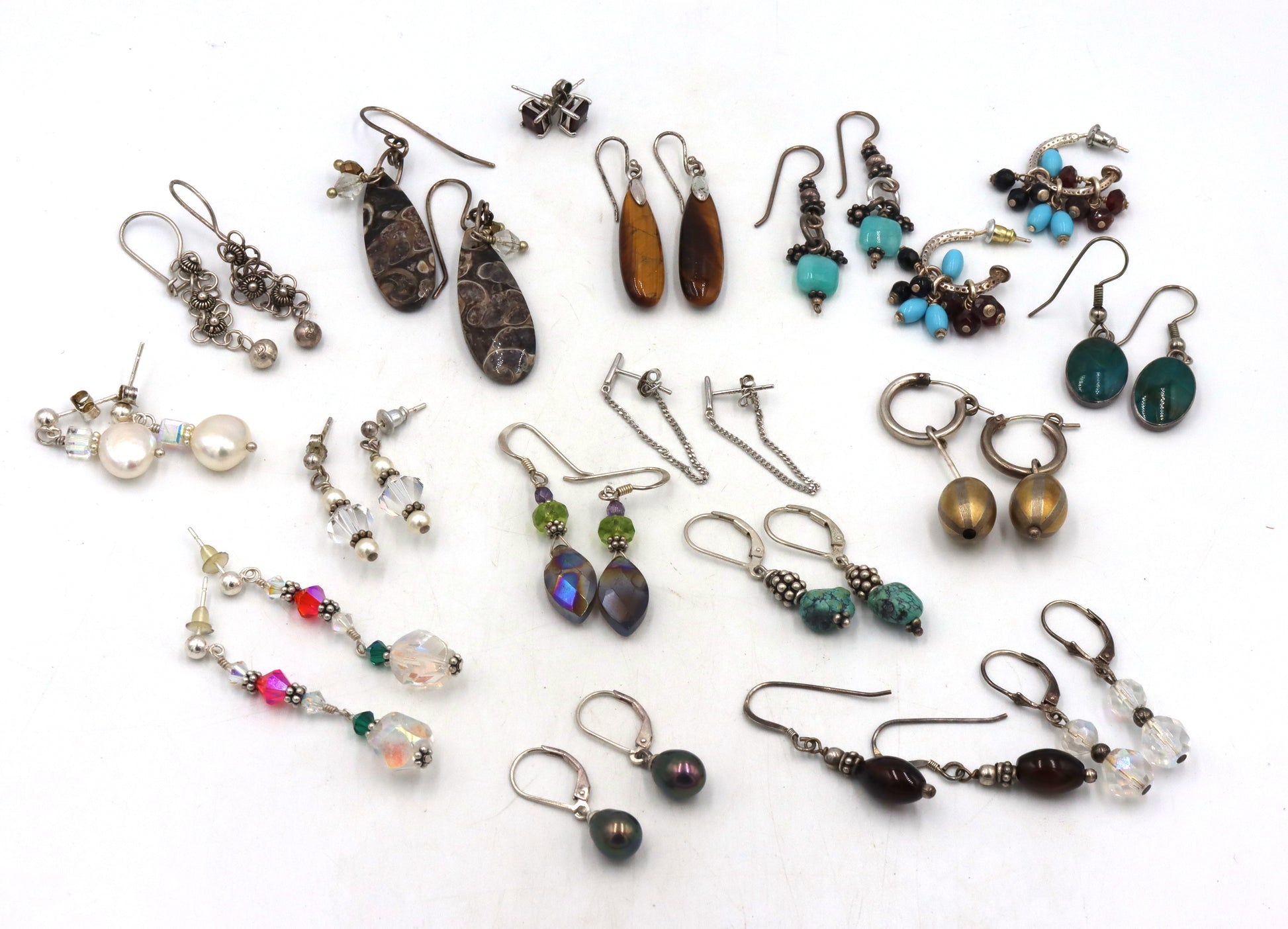 Group lot of 925 sterling silver earrings