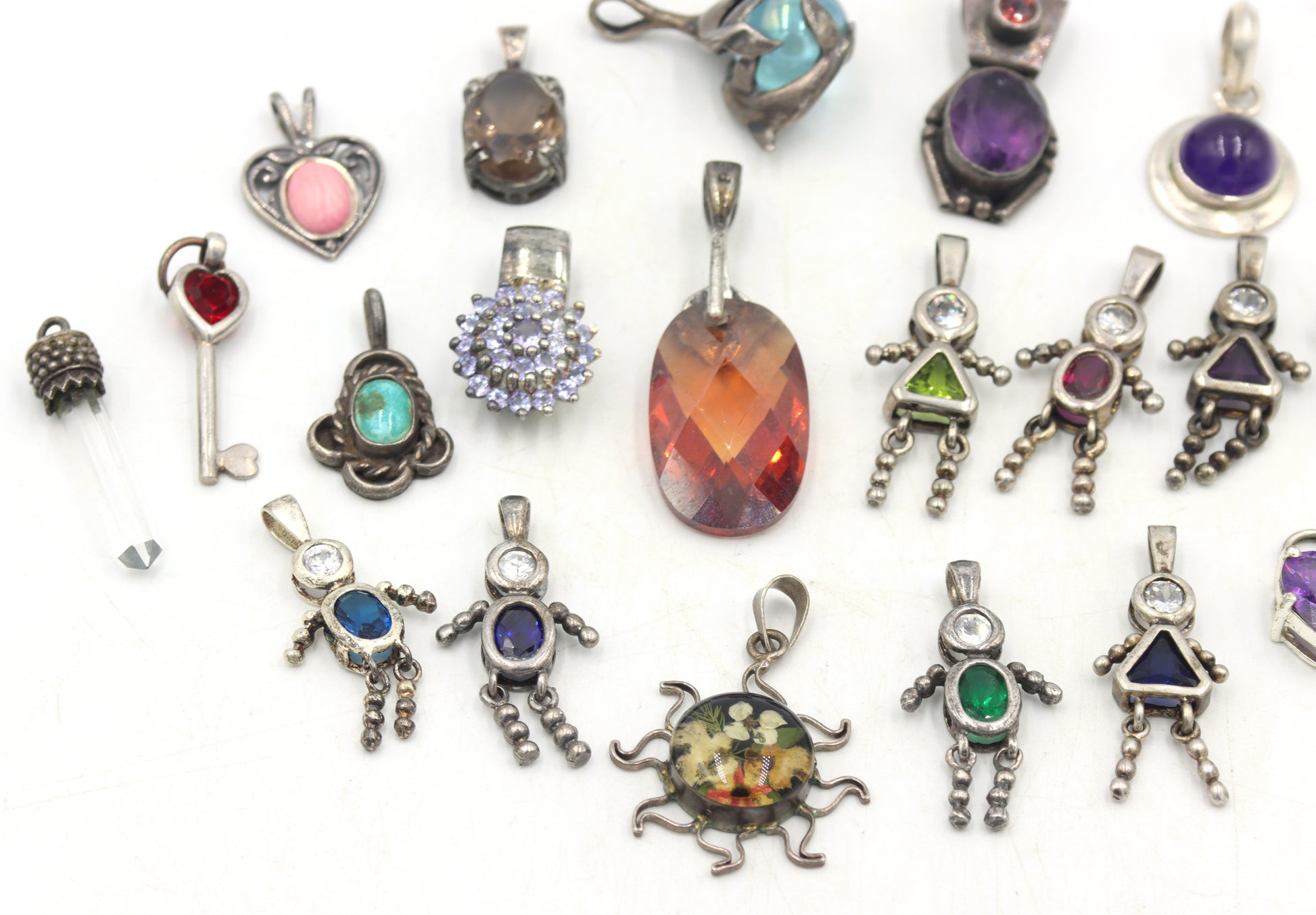 Group lot of Vintage 925 sterling silver pendants