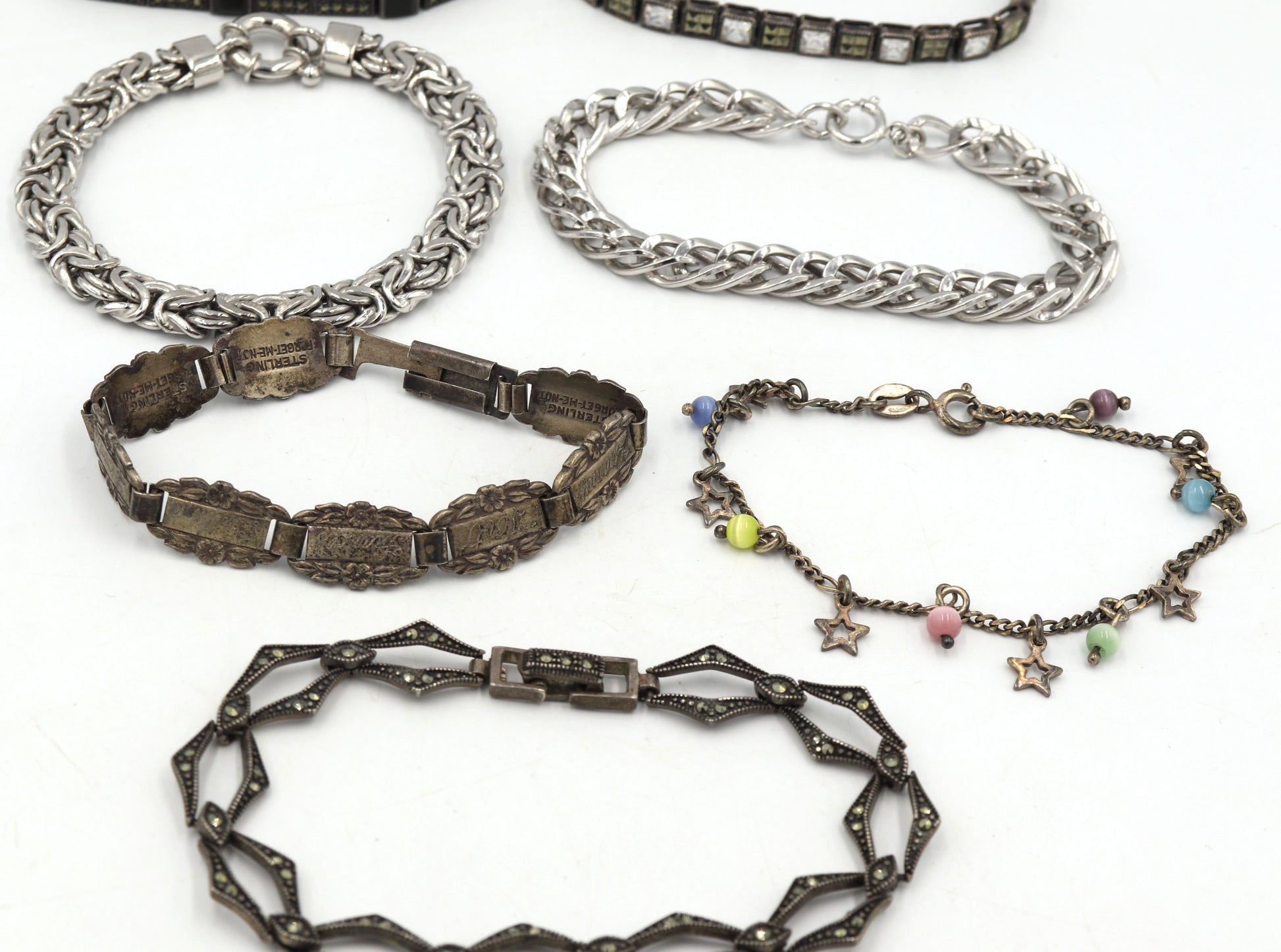 Group lot of Vintage 925 sterling silver bracelets