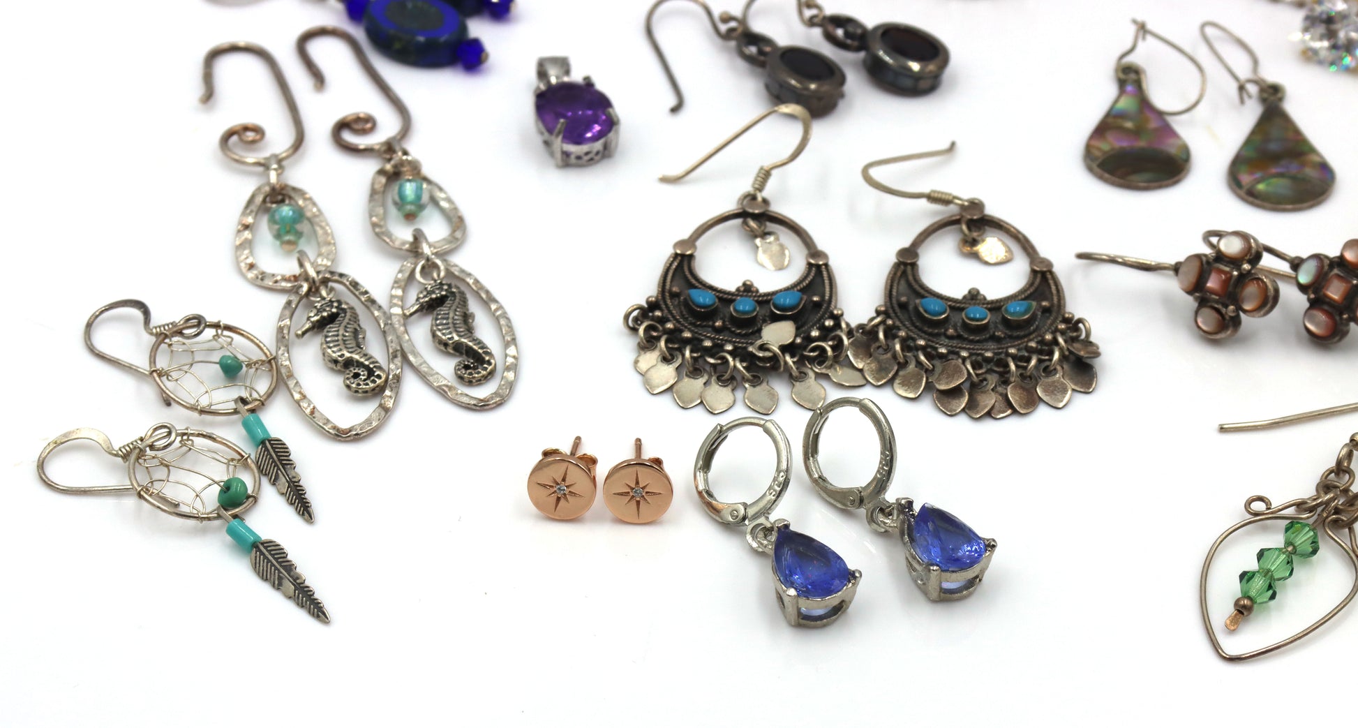 Group lot of Vintage 925 sterling silver earrings