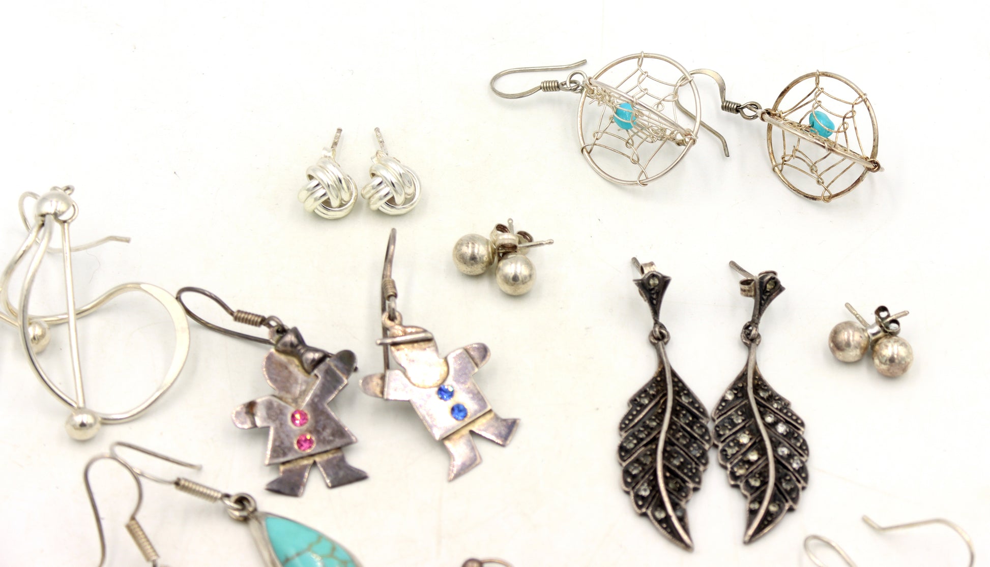 Group lot of Vintage 925 sterling silver earrings
