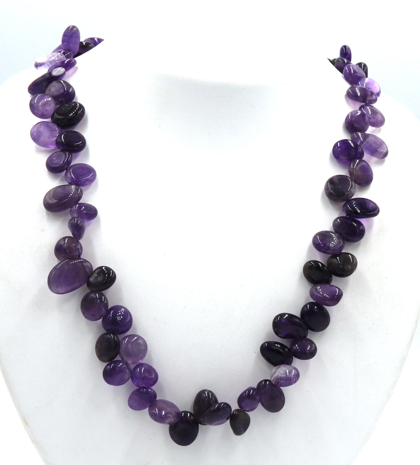 Amethyst cluster beaded necklace