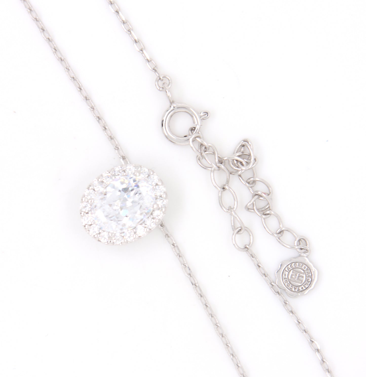 Tacori 925 sterling silver cubic zirconia pendant on chain