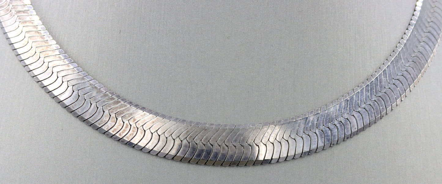 Italian Vintage 925 sterling silver omega chain necklace