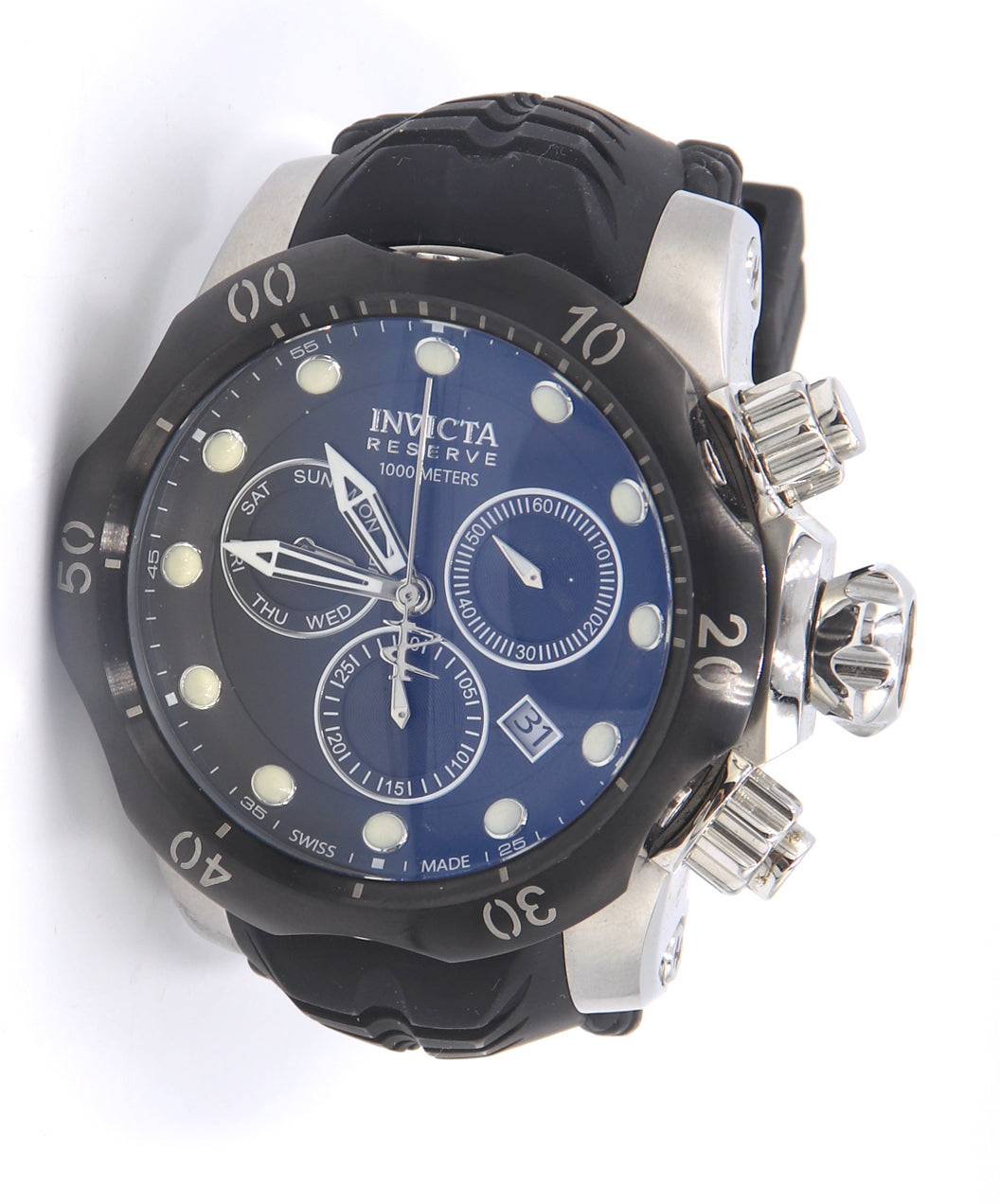 Invicta Reserve Venmo Quartz Swiss Chronograph Black Dial Watch