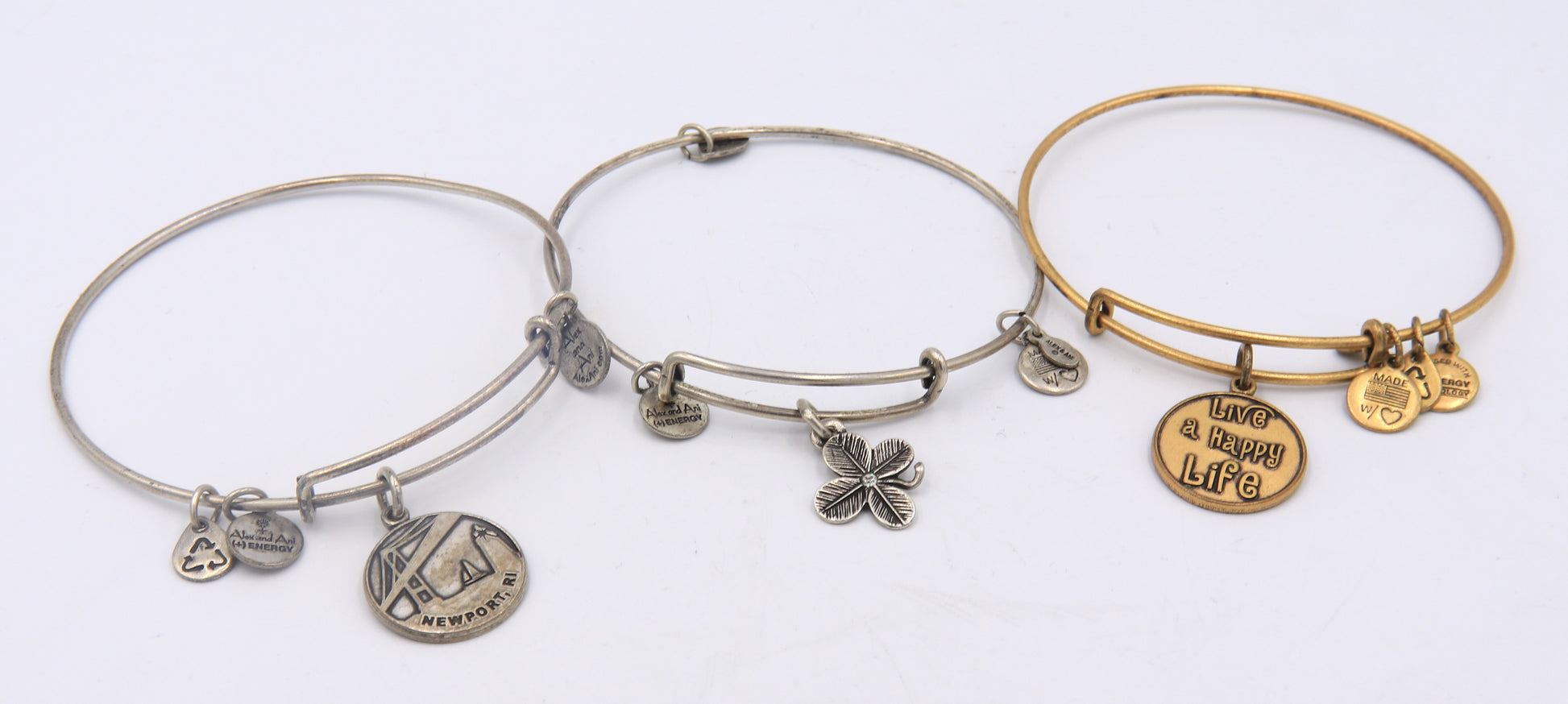 Alex and Ani Stainless Steel 9 Bracelets