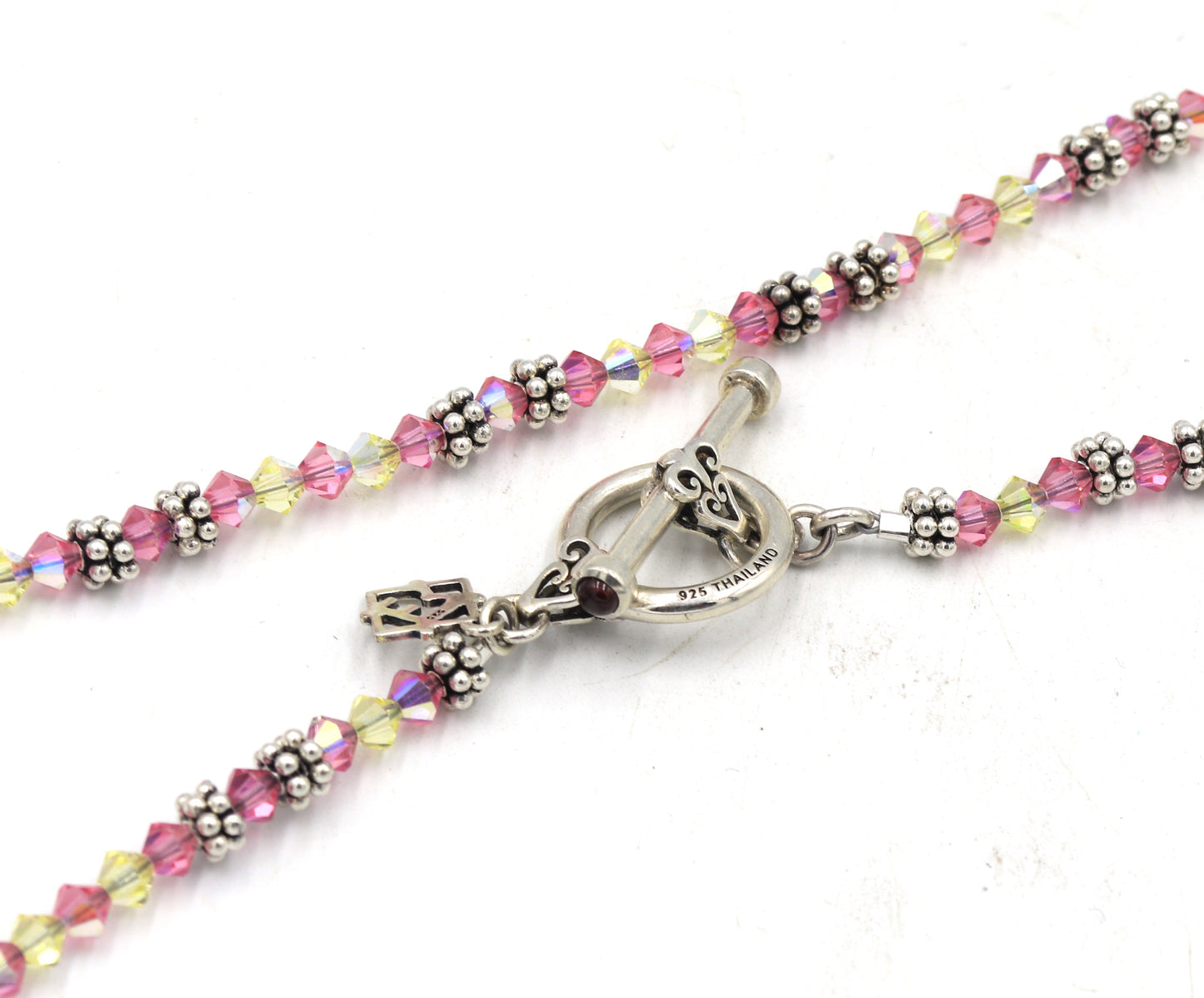 925 Sterling silver crystal beads necklace
