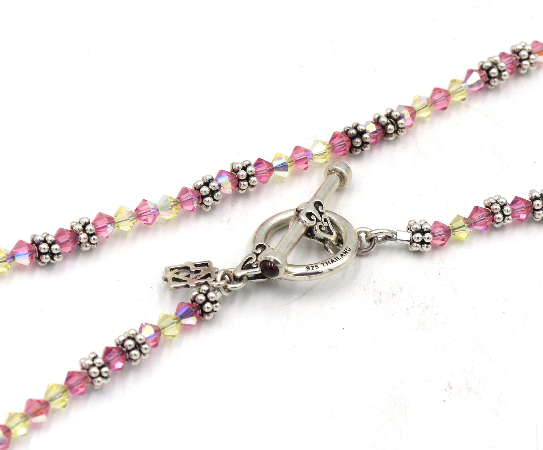925 Sterling silver crystal beads necklace